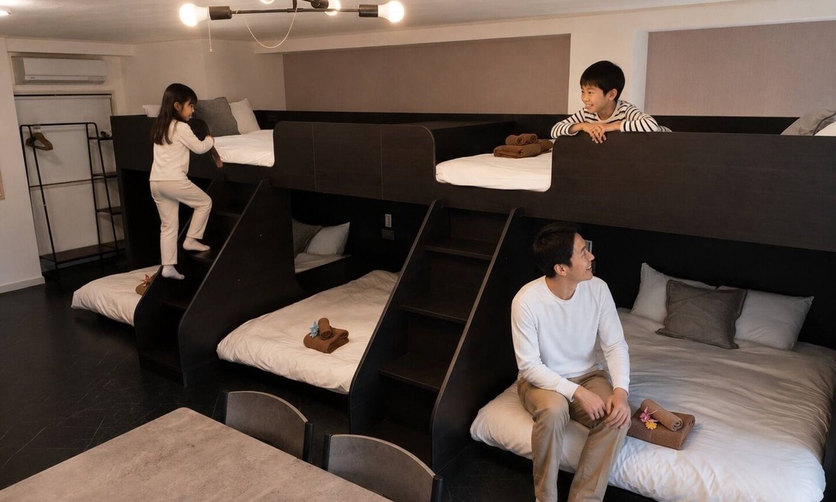 Kabukicho Apartment | 502-black Cool Room｜10 ppl | Custom Queen Bunk Beds | Golden Gai & Kabukicho|42㎡