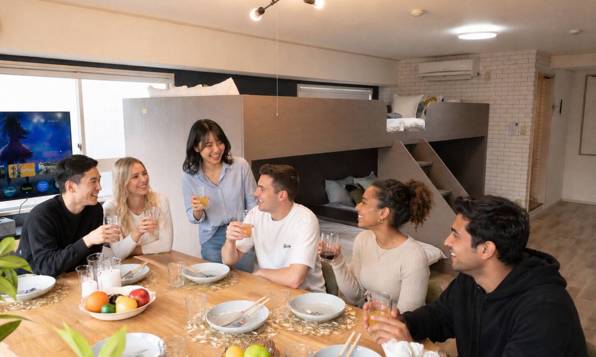 Kabukicho Apartment | 701-Natural Wood Room｜8 ppl |Custom Queen Bunk Beds｜Golden Gai & Kabukicho|40㎡