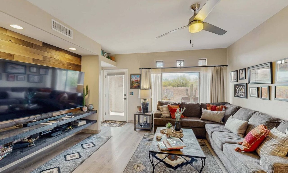 Rancho Vistoso Condo | Dog-friendly, ground-floor condo with patio, desert views, pool, hot tub, & W/D