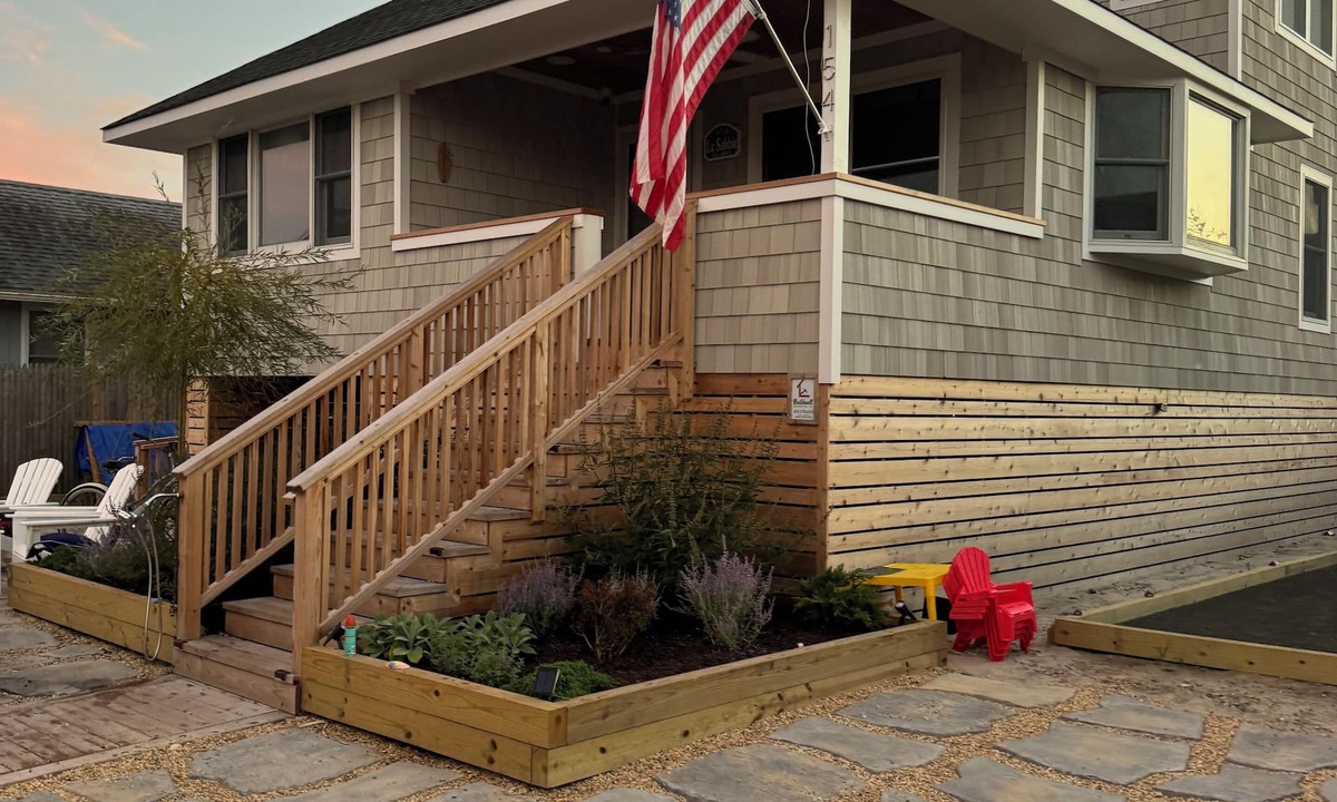 Ocean Beach House | Fire Island beach house with Heated Pool & Bocce Court