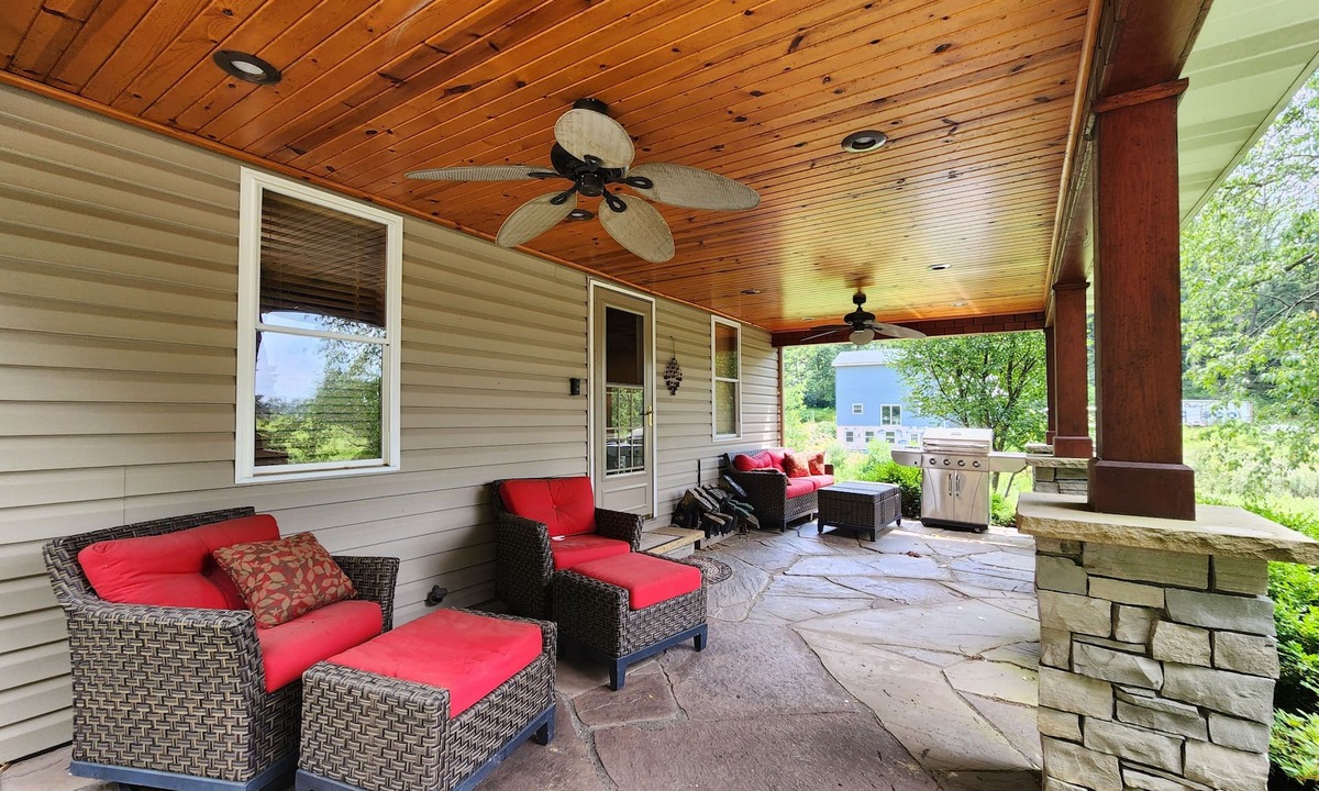 Craigsville House | Forty Acre Retreat. Wooded trail. Outdoor retreat with unique custom interior.