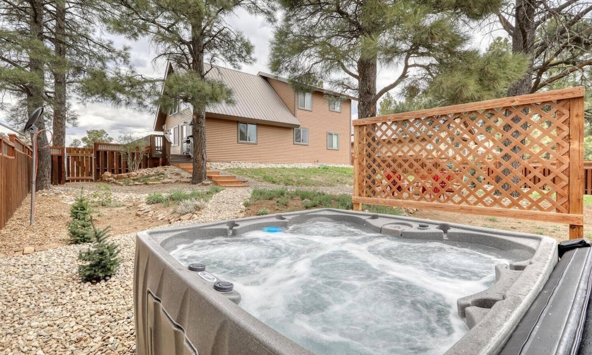 Pagosa Springs House | Gorgeous mountain retreat with a fenced-in yard, A/C, & hot tub! Pet friendly!