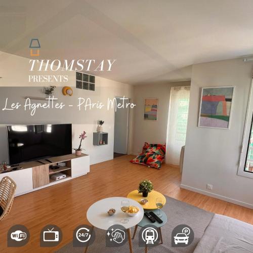 Asnieres-sur-Seine Apartment | Les Agnettes - Paris Metro - Wifi - Parking - Tout équipé
