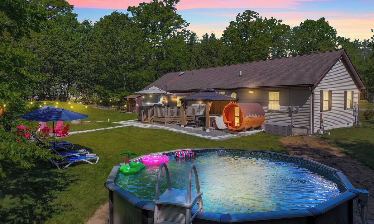 Tunkhannock Township House | Pocono Escape: Pool Sauna Hot Tub Games Tesla EV