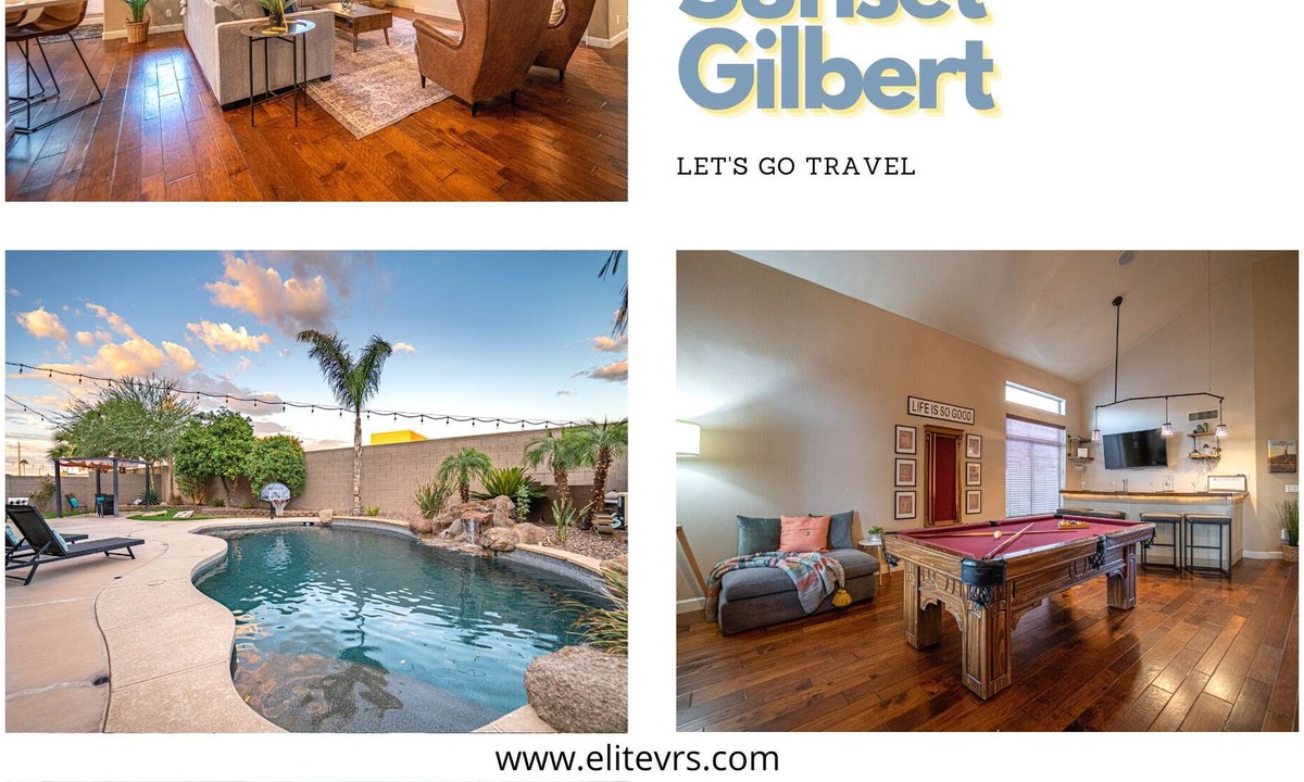 Gilbert House | Saguaro Sunset! Sleeps 12 with Heated Pool Too! Game Room