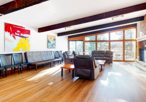 Dog-friendly chalet w/ a furnished deck, private dry sauna, & Ping-Pong table