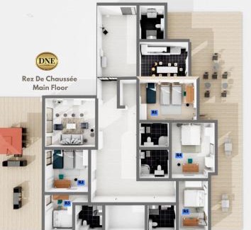 Champs-sur-Marne Apartment | D&E - PARIS-DISNEY - HOLIDAYS APARTMENT - APPARTEMENT DE VACANCES - 5 CHAMBRES- 5 SDB - 5 BEDROOMS - 5 BATHROOMS - Netflix