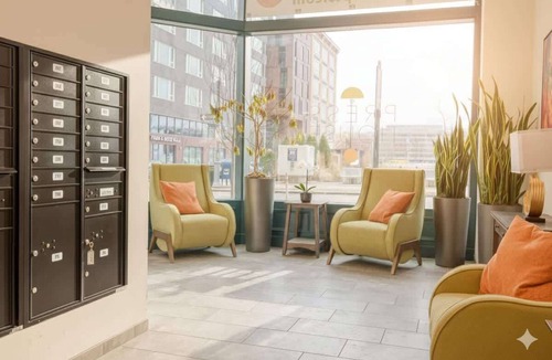 Cultural District Apartment | 1BD Central High Corner Loft Near Bridges Stadium