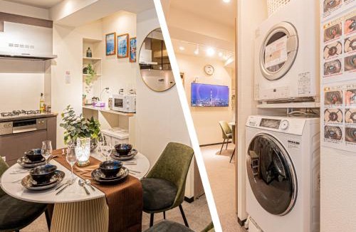 Shinkoiwa Apartment | 4 Min Walk to JR Sobu Line Free Private Gas Dryer 52sqm Apartment Sleeps 5 13 Min Direct to Tokyo Station Easy Access to Shinjuku Asakusa Kamakura Enoshima Tokyo Dome Direct Train to Narita Airport Near Shibuya Ueno Oshiage Skytree