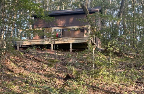 Meyersdale Cabin | A Cozy Tiny house by the GAP Trail & view of the Sand Patch grade.