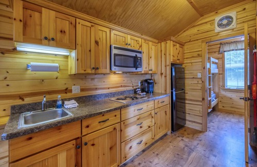 Dickerson Run Cabin | Cabin 10 - The beautiful pine tongue groove interior will not disappoint even the most meticulous.