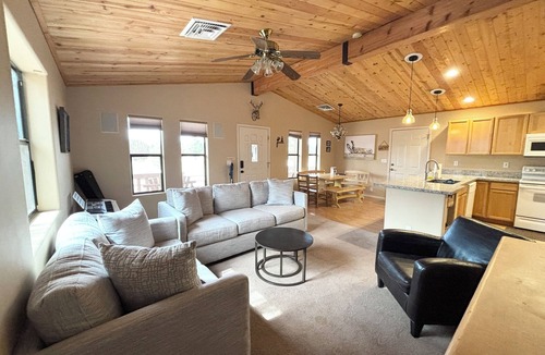 Overgaard Cabin | Cozy Family Cabin in Overgaard Pines w/ Fire Pit & EV Charger