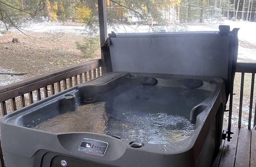 Clarington Cabin | Cute Cabin with Private Hot Tub for Amazing Hiking Vacations near Cook Forest, PA