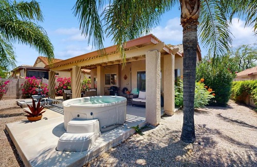 Rancho Vistoso House | Dog-friendly valley view oasis with private hot tub, shaded patio, washer/dryer
