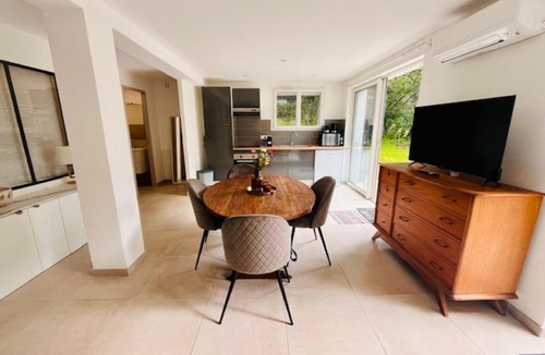 Eccica-Suarella Apartment | Eccica - Bottom of villa, quiet garden, and pool