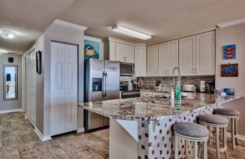 Fort Walton Beach Condo | Gulf Front Island Princess 201 with Beach Service, Soft Beds and Recliners!