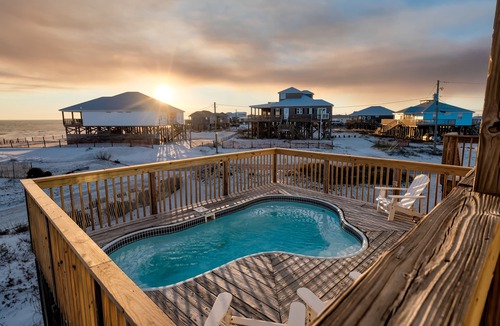 Dauphin Island House | Island Time II - Gulf-view Beach House with Heated Pool Pet-friendly