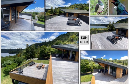 Lake Tarawera House | JETTY. 5 Bedrooms 5+ New Bathrooms, Beach. Designer Kitchen. 85” TV