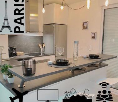 Villepinte Apartment | Le Cosy De l'Ourcq T2 40m2 20 min de Paris