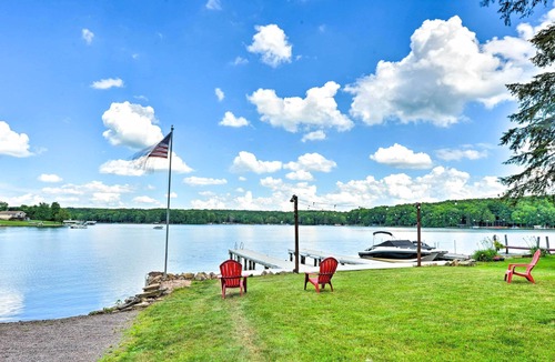 Indian Lake Cabin | Log Cabin Getaway on Double Lot at Indian Lake!