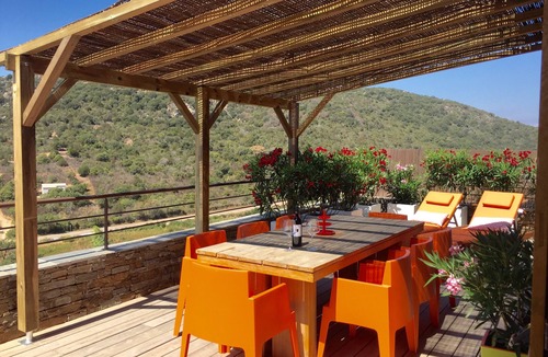 Santa Giulia House | New, modern stone chalet with large terrace and large pool (Rondinara)
