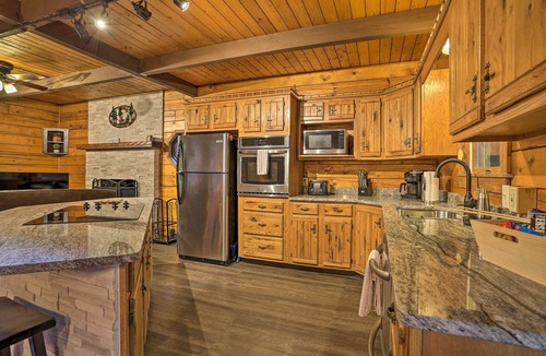 Locust Lake Village Cabin | Pocono Log Cabin: Fireplace, Fire Pits & Amenities
