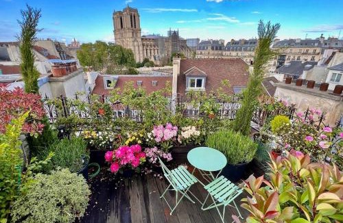 Sorbonne Apartment | Rooftop Triplex with Garden at Notre Dame