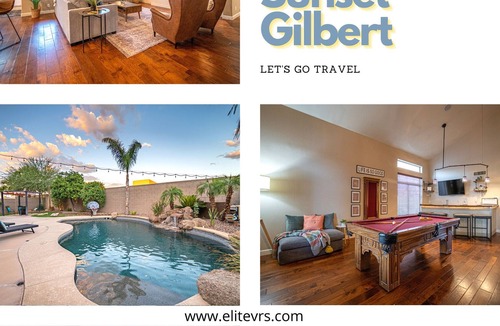 Gilbert House | Saguaro Sunset! Sleeps 12 with Heated Pool Too! Game Room