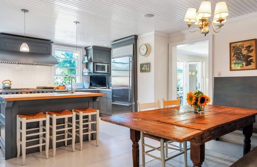 North Sea House | Secluded, Charming Southampton Farmhouse with pool, gardens, and timeless.