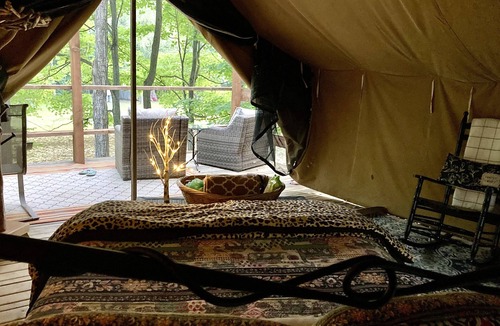 Rushville RV Rental | Selah Serenity Tent-n-Breakfast Glamping for 2 in Finger Lakes Woodland Site