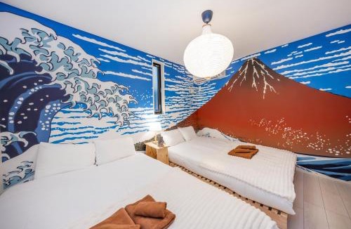 Oshiage Villa | Skywind Heaven Family Friendly Ukiyoe Villa with Skytree Rooftop View 6 Min to Skytree Baby Crib Stroller Free Parking