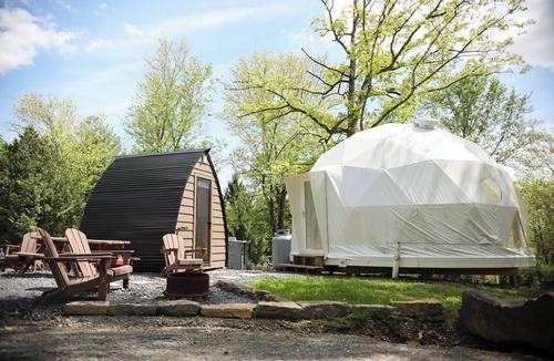 Mingoville Apartment | The Bellefonte Campground presents: The Yurt with sauna I 1 Bedroom Yurt experience
