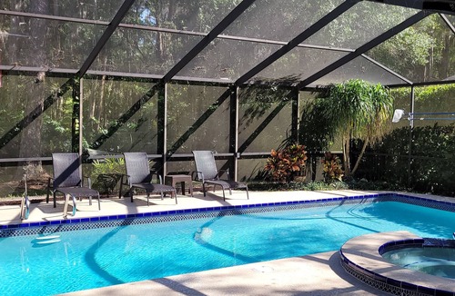 Temple Terrace House | Tropical Oasis with Lanai, Pool and Dock. Sleeps 12 guests