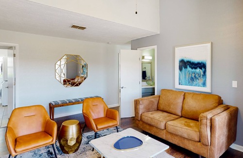 Bayview House | Water view home with five bedrooms, enclosed yard, gas grill, central AC, & W/D
