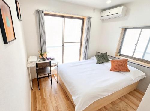 浅草花日美居 Asakusa Hanabi 205 Room Double Bed 4 min walk to Asakusa Temple Direct subway access to Narita Haneda Airport