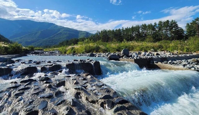 2 min to Hakuba47 Cozy Riverside Log CabinBBQ/Bei'an Tan County Nagano