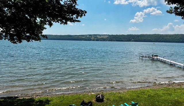3 bedroom 2 bath East Side, Level Lakefront Retreat directly on Owasco Lake.