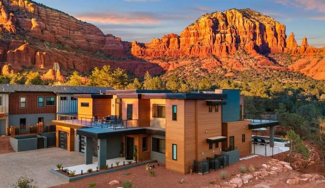 Architectural Sedona Escape | Pool, Spa, Red Rock Views, Indoor-Outdoor Living