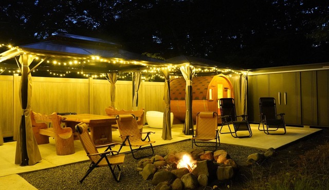Barrel sauna Enjoy a bonfire BBQ Yatsugatake Co/Hokuto Yamanashi