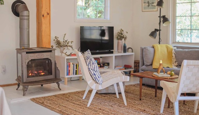 Boutique Cabin w/Lake Access, Canoe, SUPs, Inner Tubes, BBQ, Fire Pit, Fireplace—Renovated & Chic