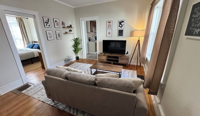 Cozy furnished 2 bedroom, 1 bath apartment + Office Space.