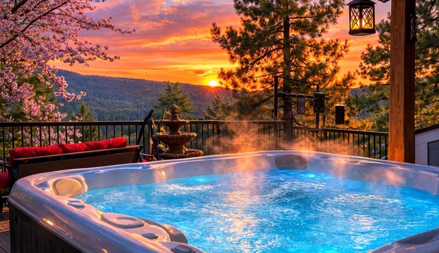 Gorgeous Scenic 5-bedroom lodge Tucked Away in peaceful Mountainside Pine Forest