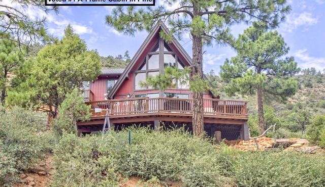 Hilltop Aframe Cabin with Loft & Views, Views!