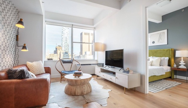 Hip Tribeca 1BR w/Gym, Doorman, by Blueground