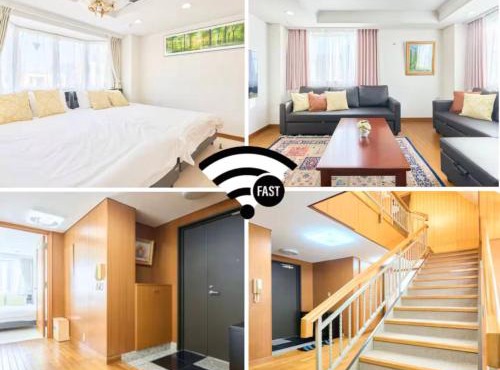 L-Large 3Bedroom Luxury Condo, 140sqm Max 19 PPL, 7mins walk to station, Elevator,QuiteArea