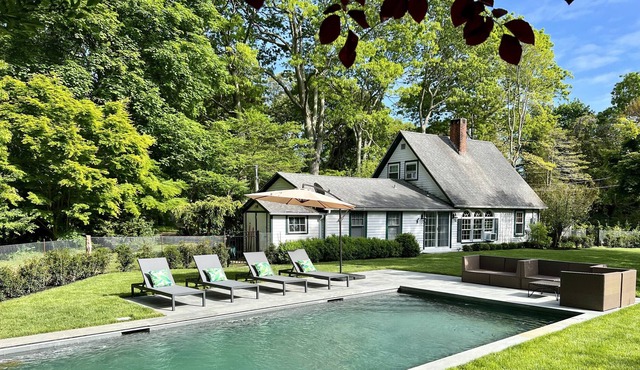 Modern Southampton Cottage | Prime Location | Heated Pool, Central Air, Peloton