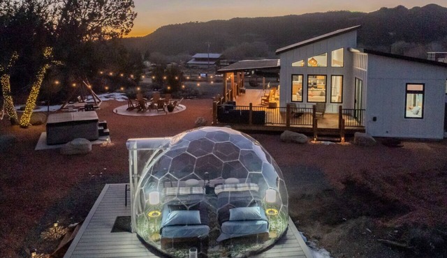 NEW Star Dome Adventure Retreat | Hot Tub Climbing Hammocks EV Ready