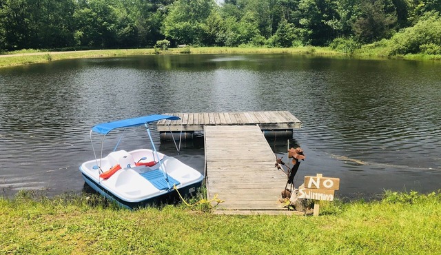 Peaceful Cabin with Hot Tub, Game Room & Pond View