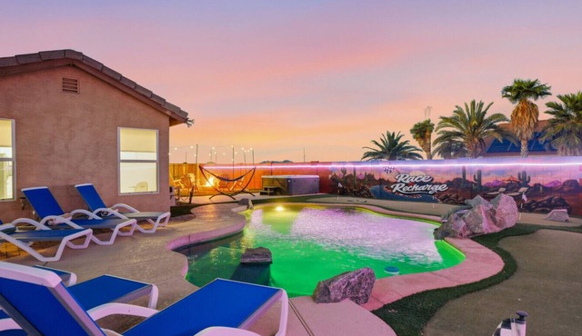 Race and Recharge Ultimate Game Room Theater Heated Pool