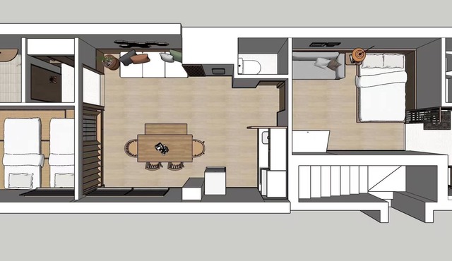 Raku6 Designer-style Japanese-Western Two-bedroom Ryokan/15 mins to Shinjuku,